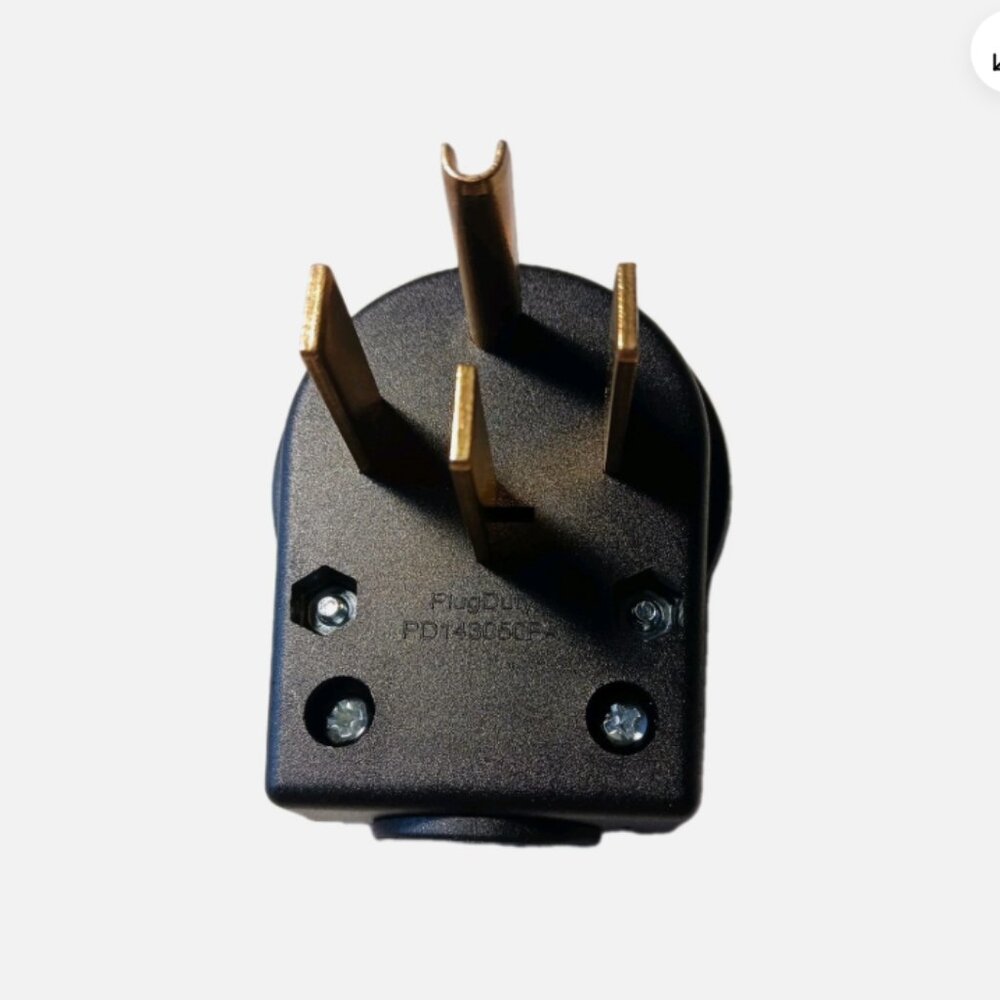 NEMA PA-1450P 50A 125/250V Male Rewireable Plug Black for Dryer RV Generator